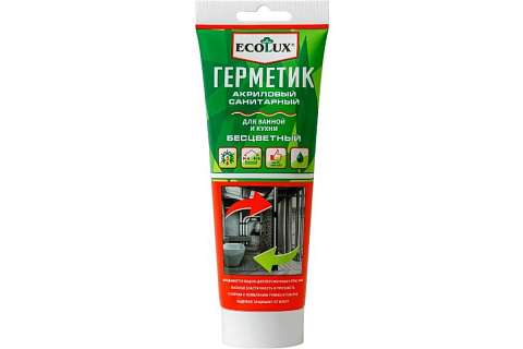 Герметик акриловый санитарный ECOLUX бесцветный 200мл