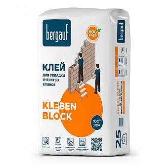 Клей для ячеистых блоков Bergauf Kleben Block Зимний 25кг 
