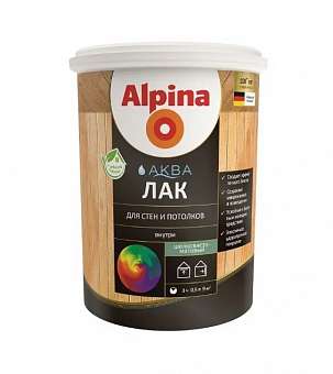 Лак колеруемый Alpina Аква шелковисто-матовый 0,9л
