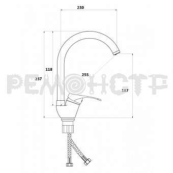 Смеситель для кухни, силумин KD-3010S-31, d35 Lucky Tap. Фото N2