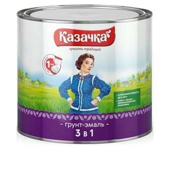 Грунт-эмаль 3в1 Казачка желтый 1,9кг 