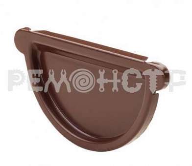 Заглушка желоба 125/90мм универсальная RAL 8017 коричневый шоколад металл 