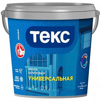 Эмаль акриловая Текс Профи матовая белая 0,9л 