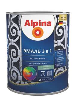 Грунт-эмаль 3в1 Alpina RAL 7040 серый 0,75л