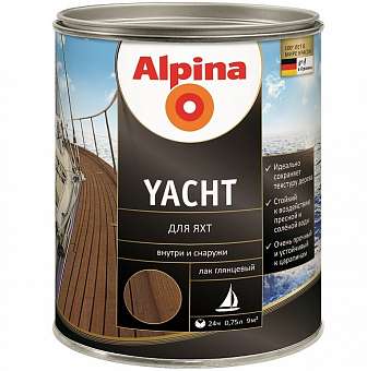 Лак яхтный Alpina Yacht глянцевый 0,75л