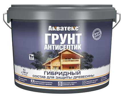 Грунт-антисептик ГИБРИДНЫЙ Акватекс Рогнеда 9л