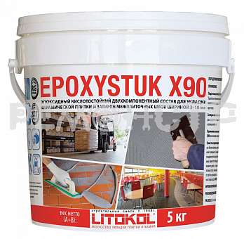 Двухкомпонентный кислотостойкий состав на основе эпоксидных смол EPOXYSTUK X90 5кг