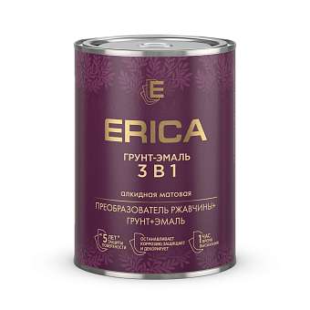 Грунт-эмаль 3в1 ERICA зеленая 0,8кг