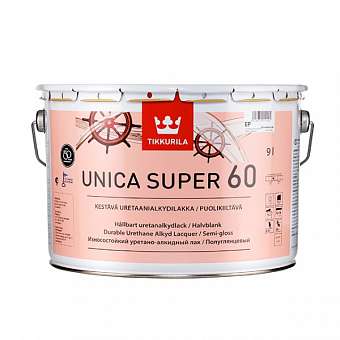 Лак яхтный Tikkurila Unica Super 60 полуглянцевый 9л