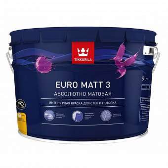Краска Tikkurila EURO MATT 3 латексная интерьерная матовая. Фото N2