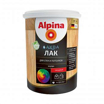 Лак колеруемый Alpina Аква глянцевый 0,9л  