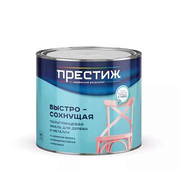 Эмаль акриловая Престиж полуглянцевая белая 1,9кг  