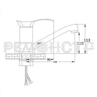 Смеситель для кухни, латунь KS-3015-25-31,d35 Lucky Tap. Фото N2