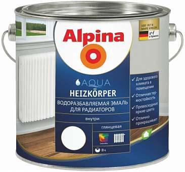 Эмаль для радиатора Alpina Heizkoerper белая 2,5л 