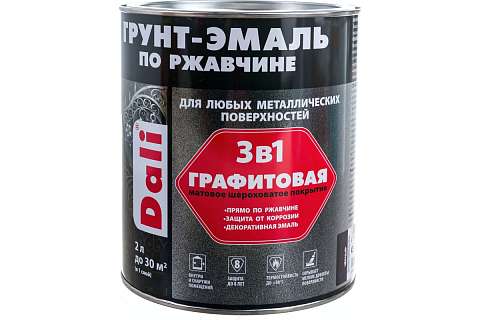 Грунт-эмаль 3в1 графитовая Рогнеда черная 2л